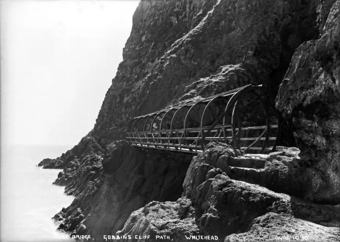 Framed Print : Tubular Bridge, Gobbins Cliff Path, Whitehead Framed Print : Tubular Bridge, Gobbins Cliff Path, Whitehead