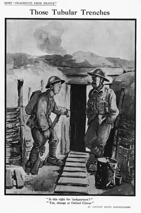 Framed Print : Those Tubular Trenches, by Bairnsfather Framed Print : Those Tubular Trenches, by Bairnsfather