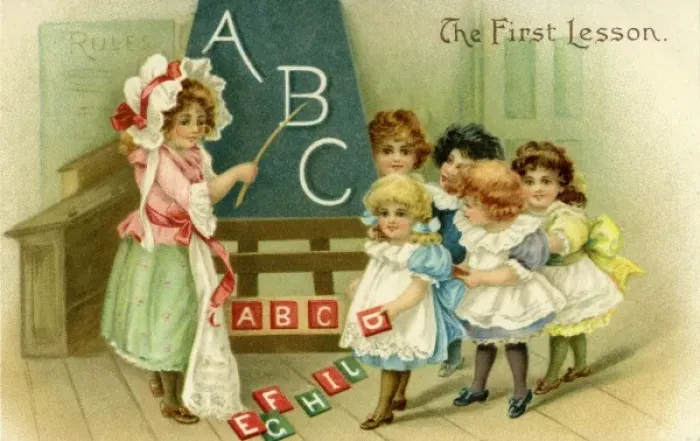 Framed Print : Tuck. First Lesson. c1904. jpg Framed Print : Tuck. First Lesson. c1904. jpg