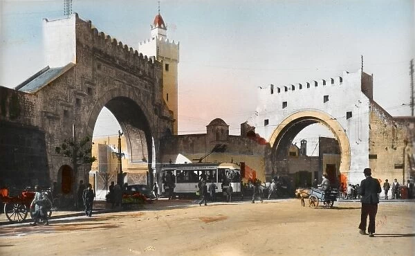Tunis, Tunisia - Town View - Bab El Khadra Gate