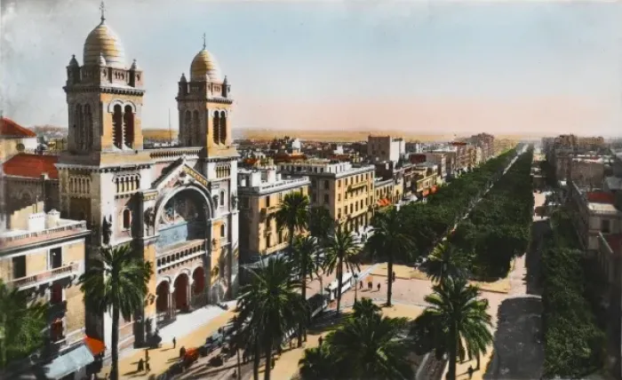 Framed Print : Tunis, Tunisia - Town View - Cathedral Framed Print : Tunis, Tunisia - Town View - Cathedral