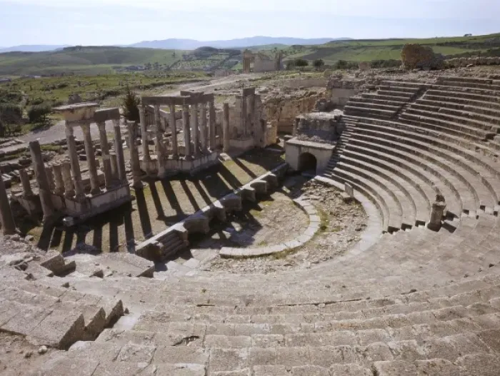 Framed Print : Tunisia / Dougga / Theatre Framed Print : Tunisia / Dougga / Theatre