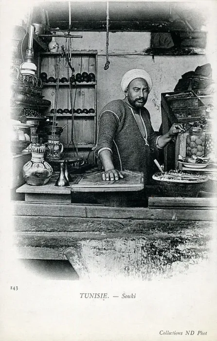 Framed Print : Tunisia - a trader in a shops in the medina of Tunis Framed Print : Tunisia - a trader in a shops in the medina of Tunis