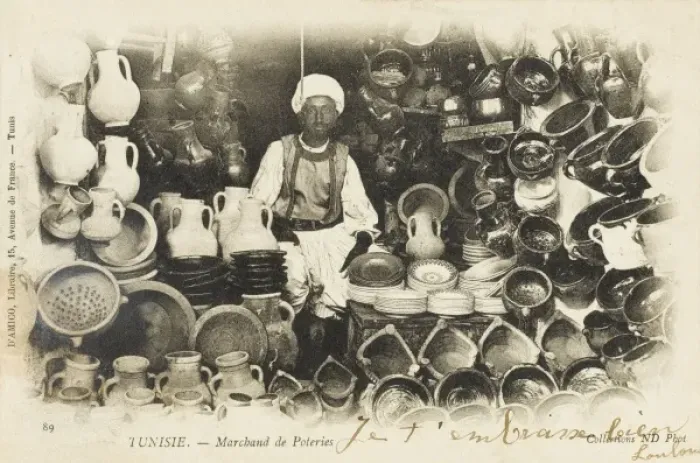 Framed Print : Tunisian potter in his shop Framed Print : Tunisian potter in his shop