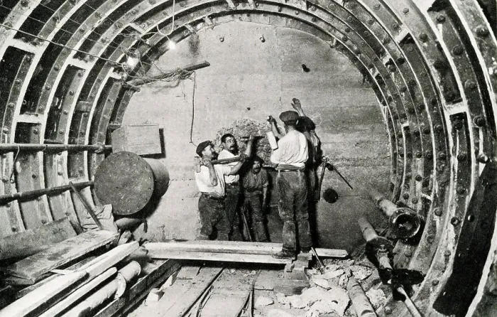 Framed Print : Tunnelling for the London Underground Railway Framed Print : Tunnelling for the London Underground Railway