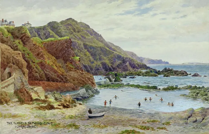 Framed Print : Tunnels Bathing Cove, Ilfracombe, North Devon Framed Print : Tunnels Bathing Cove, Ilfracombe, North Devon