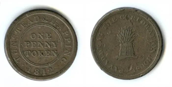Framed Print : Tunstead and Happing Corporation Penny Token Framed Print : Tunstead and Happing Corporation Penny Token