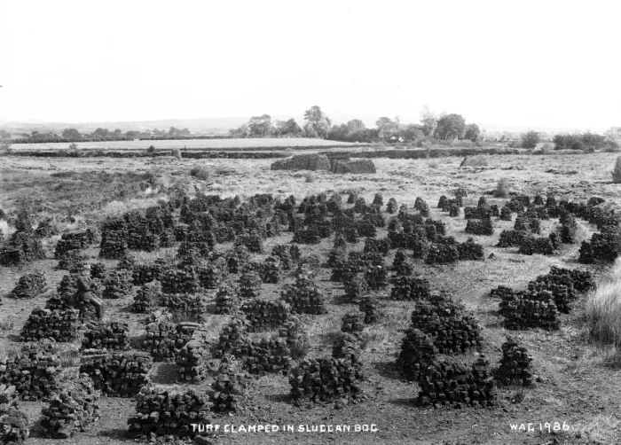 Framed Print : Turf Clamped in Sluggan Bog Framed Print : Turf Clamped in Sluggan Bog