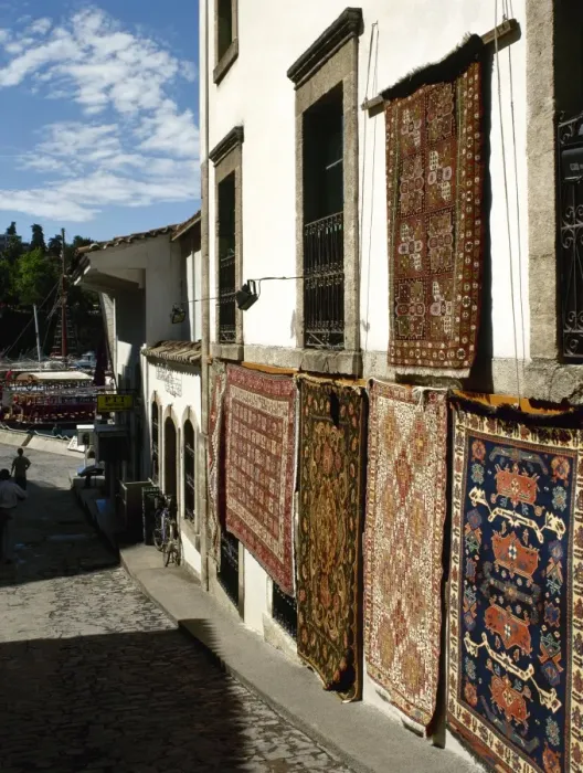 Framed Print : Turkey. Antalya. Street with carpets. Old city Framed Print : Turkey. Antalya. Street with carpets. Old city