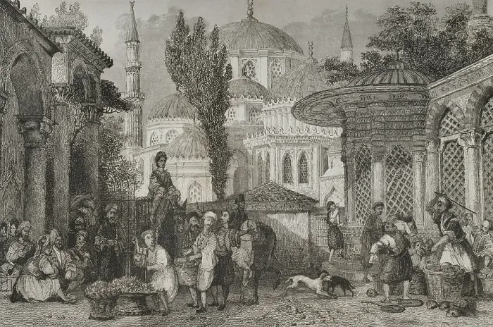 Framed Print : Turkey. Constantinople. The Sehzade Mosque. Engraving Framed Print : Turkey. Constantinople. The Sehzade Mosque. Engraving