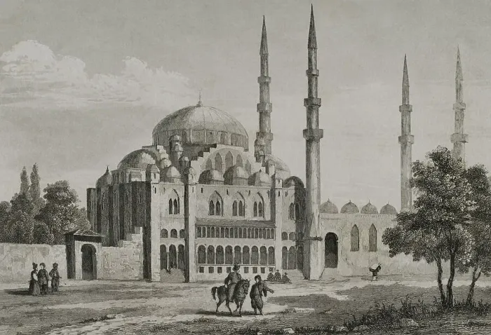 Framed Print : Turkey. Constantinople. The Suleymaniye Mosque (1550-1557) Framed Print : Turkey. Constantinople. The Suleymaniye Mosque (1550-1557)