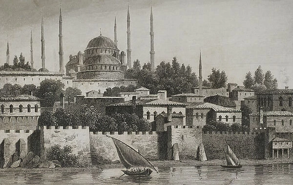 Turkey. Constantinople. Sultan Ahmed Mosque or Blue Mosque