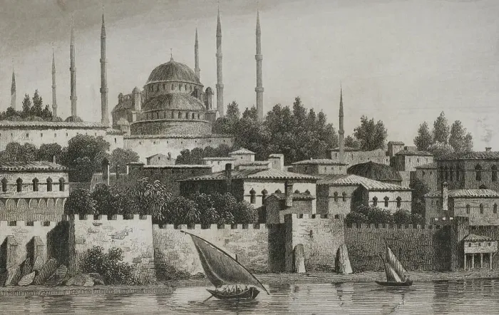 Framed Print : Turkey. Constantinople. Sultan Ahmed Mosque or Blue Mosque Framed Print : Turkey. Constantinople. Sultan Ahmed Mosque or Blue Mosque