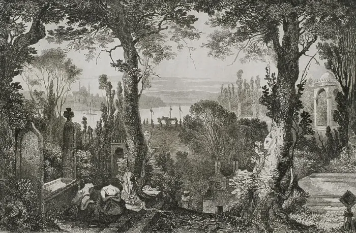 Framed Print : Turkey. Constantinople. Turkish cemetery Framed Print : Turkey. Constantinople. Turkish cemetery