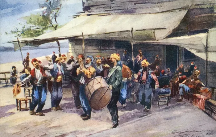 Framed Print : Turkey - Hamals (Porters) dancing Framed Print : Turkey - Hamals (Porters) dancing