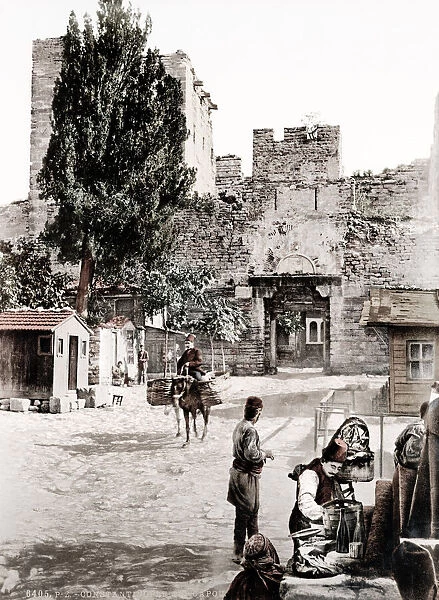 Turkey, Istanbul, - city walls and street scene