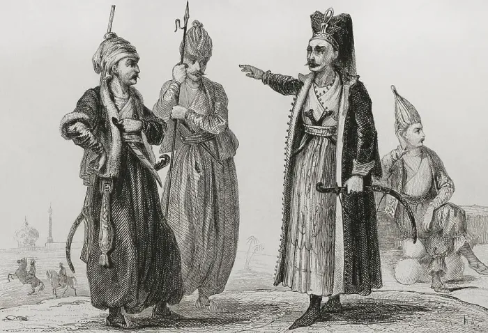 Framed Print : Turkey. Janissaries. Engraving, 19th century Framed Print : Turkey. Janissaries. Engraving, 19th century