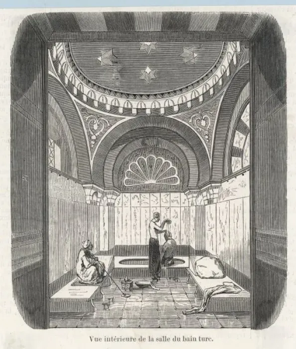 Framed Print : Turkish Bath / Paris 1858 Framed Print : Turkish Bath / Paris 1858