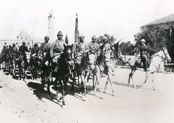 Turkish cavalry leaving Beersheba, Middle East, WW1