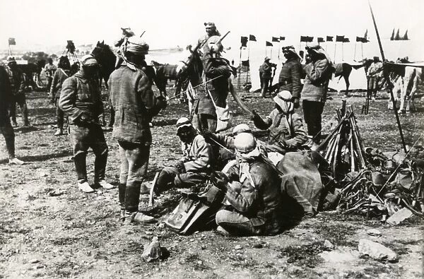 Turkish cavalry outside Gaza, Palestine, WW1
