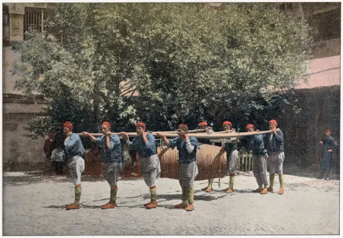 Framed Print : Turkish fire-fighters. Date: circa 1900 Framed Print : Turkish fire-fighters. Date: circa 1900