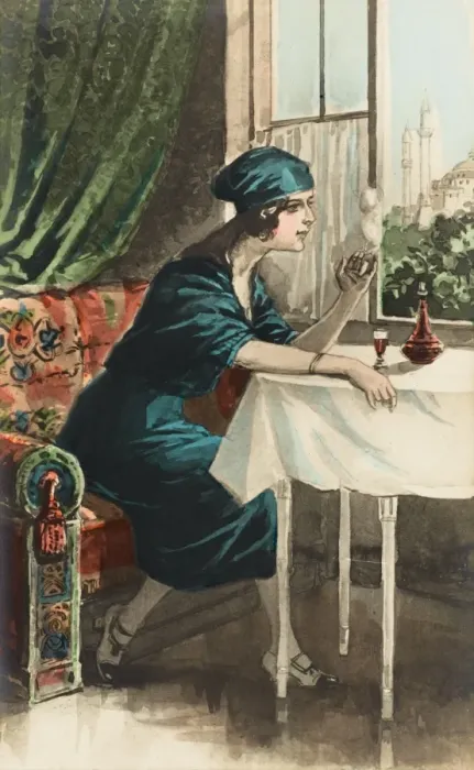 Framed Print : Turkish girl sitting in a Turkish cafe Framed Print : Turkish girl sitting in a Turkish cafe