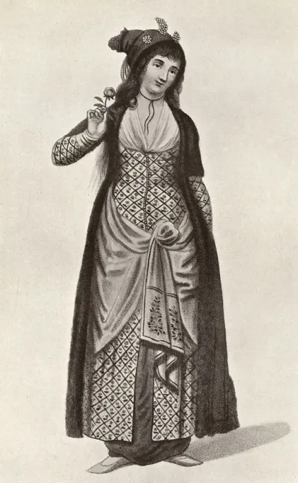 Framed Print : A Turkish Kadin (Wife) in her indoor costume Framed Print : A Turkish Kadin (Wife) in her indoor costume