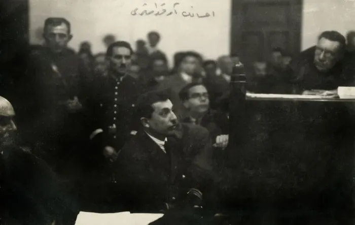 Framed Print : Turkish Law Courts - The trial of Ihsan Eryavuz, also known as Topcu'Ihsan ('Artilleryman'Ihsan), Mehmet Ihsan Bey (1877-1947) - a Turkish career officer, government minister and politician Framed Print : Turkish Law Courts - The trial of Ihsan Eryavuz, also known as Topcu'Ihsan ('Artilleryman'Ihsan), Mehmet Ihsan Bey (1877-1947) - a Turkish career officer, government minister and politician
