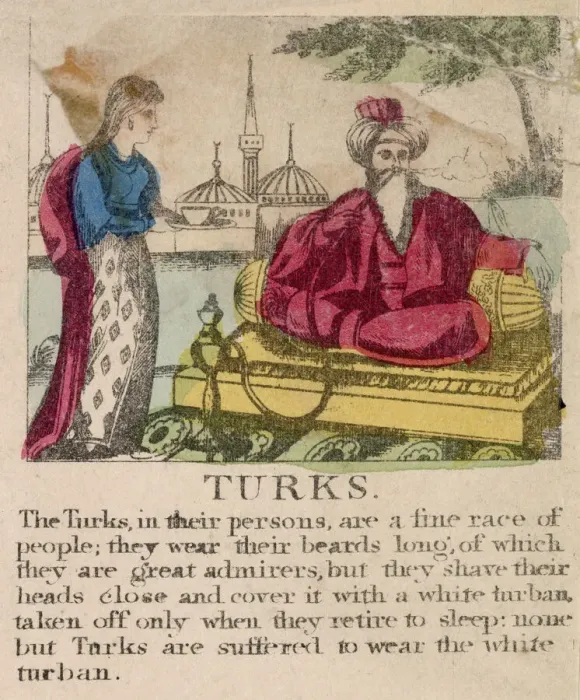 Framed Print : Turkish man smoking a hookah, with a woman serving coffee Date: circa 1830 Framed Print : Turkish man smoking a hookah, with a woman serving coffee Date: circa 1830