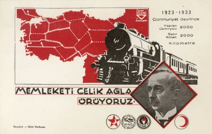 Framed Print : Turkish Railway Network - Celebrating 10 Years of the Republ Framed Print : Turkish Railway Network - Celebrating 10 Years of the Republ