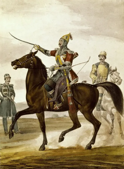 Framed Print : Turkish soldier on horseback. Litography Framed Print : Turkish soldier on horseback. Litography