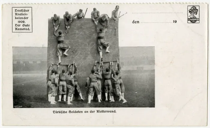Framed Print : Turkish Soldiers scale a training climbing wall Framed Print : Turkish Soldiers scale a training climbing wall