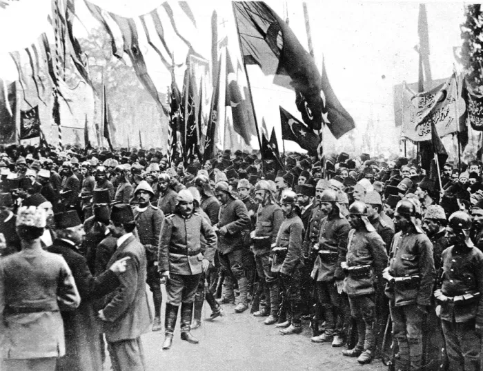 Framed Print : Turkish troops listening to the Sheikh-Ul-Islams proclamation in Constantinople Framed Print : Turkish troops listening to the Sheikh-Ul-Islams proclamation in Constantinople