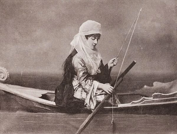 Turkish woman fishing