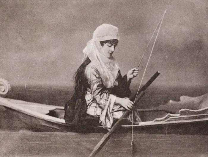 Framed Print : Turkish woman fishing Framed Print : Turkish woman fishing