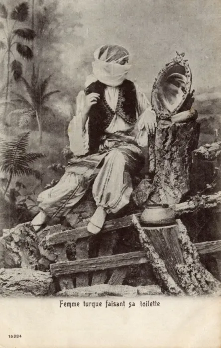 Framed Print : A Turkish Woman living in Egypt, looking into a mirror Framed Print : A Turkish Woman living in Egypt, looking into a mirror