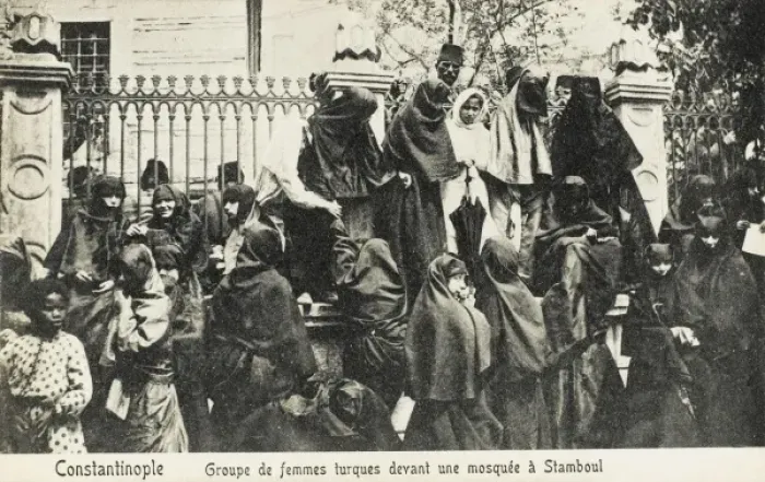 Framed Print : Turkish women outside the Mosque Framed Print : Turkish women outside the Mosque
