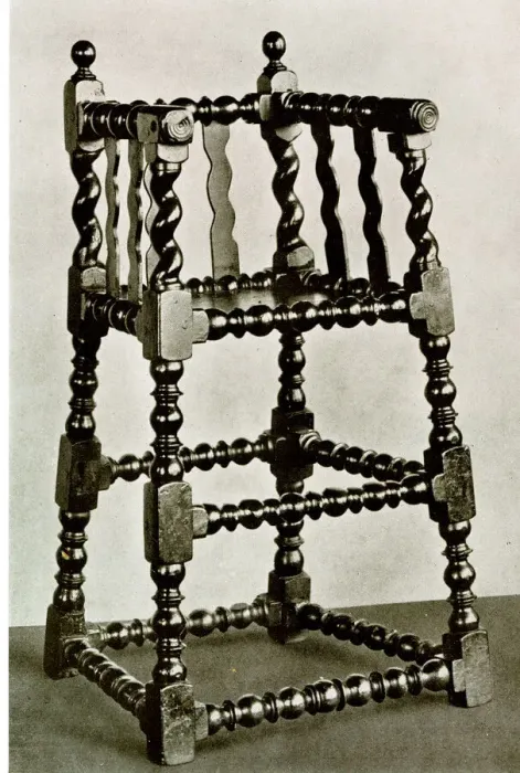 Framed Print : Turned walnut childs chair Framed Print : Turned walnut childs chair