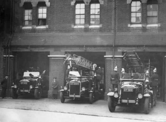 Framed Print : Turnout of fire appliances and crew Framed Print : Turnout of fire appliances and crew