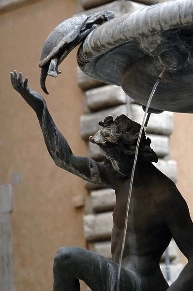 The Turtle Fountain. Detail. Turtle and bronze ephebe. 16th c
