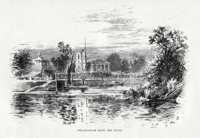 Framed Print : Twickenham Church from the River Thames, 1897 Framed Print : Twickenham Church from the River Thames, 1897