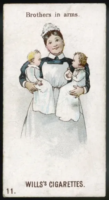 Framed Print : Twin babies with their nanny Framed Print : Twin babies with their nanny