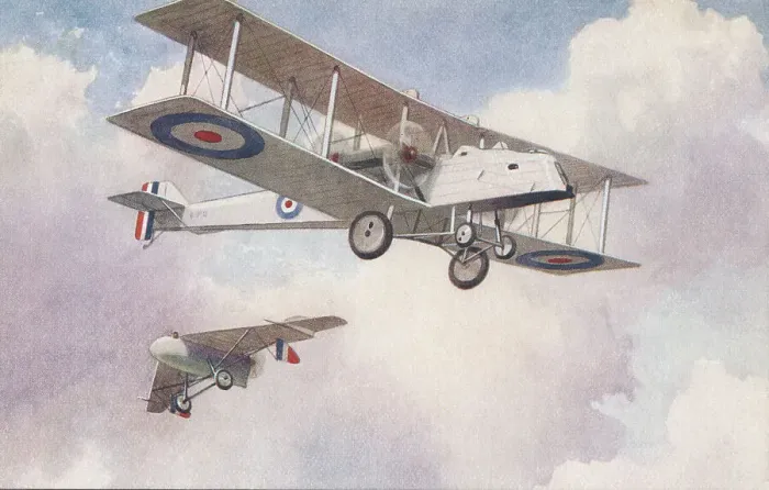 Framed Print : Twin-engined Biplane