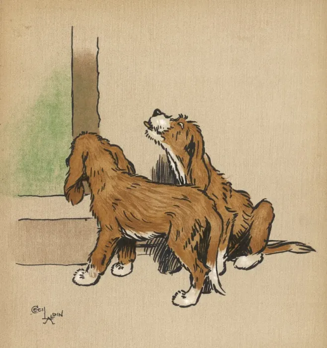 Framed Print : Twin puppies explore Framed Print : Twin puppies explore