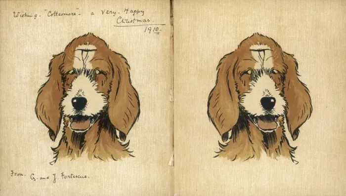 Framed Print : Twin puppies, inside cover Framed Print : Twin puppies, inside cover
