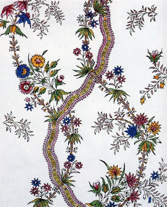 Framed Print : Twining Flowers and Lace Date: 1770 Framed Print : Twining Flowers and Lace Date: 1770