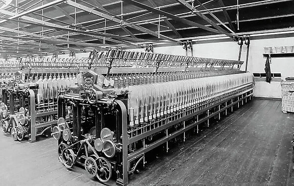 Twisting Frame in a woollen mill in Bradford