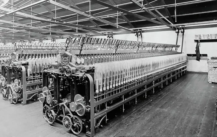 Framed Print : Twisting Frame in a woollen mill in Bradford Framed Print : Twisting Frame in a woollen mill in Bradford