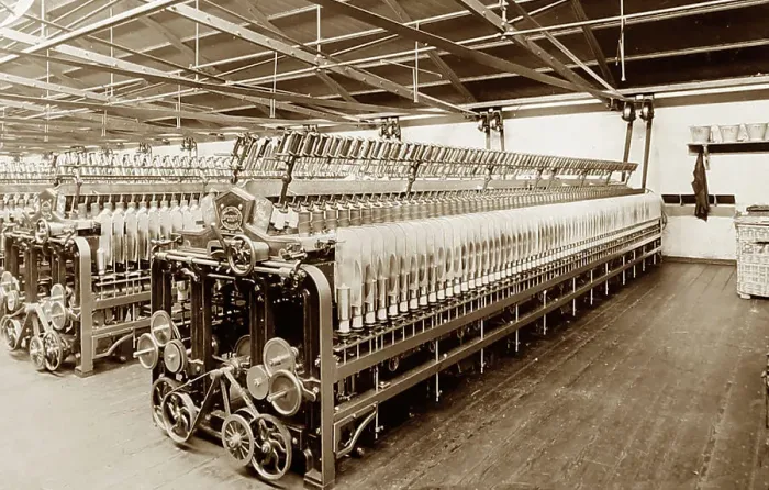 Framed Print : Twisting Frame in a woollen mill in Bradford Framed Print : Twisting Frame in a woollen mill in Bradford