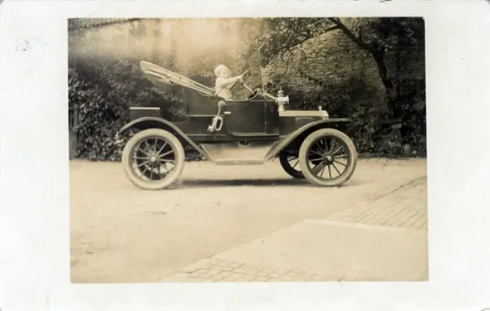 Framed Print : Two-Seater Vintage Car (awaiting identification), Britain Framed Print : Two-Seater Vintage Car (awaiting identification), Britain